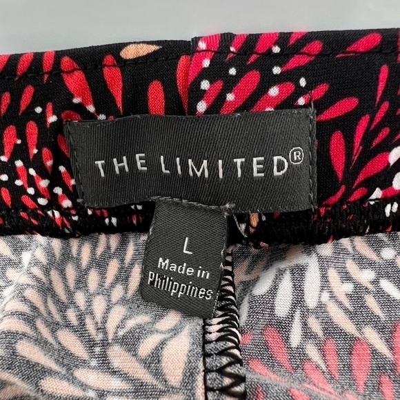 The Limited Off Shoulder Handkerchief Hem Midi Dress L Mauve White Black Print - Picture 10 of 16